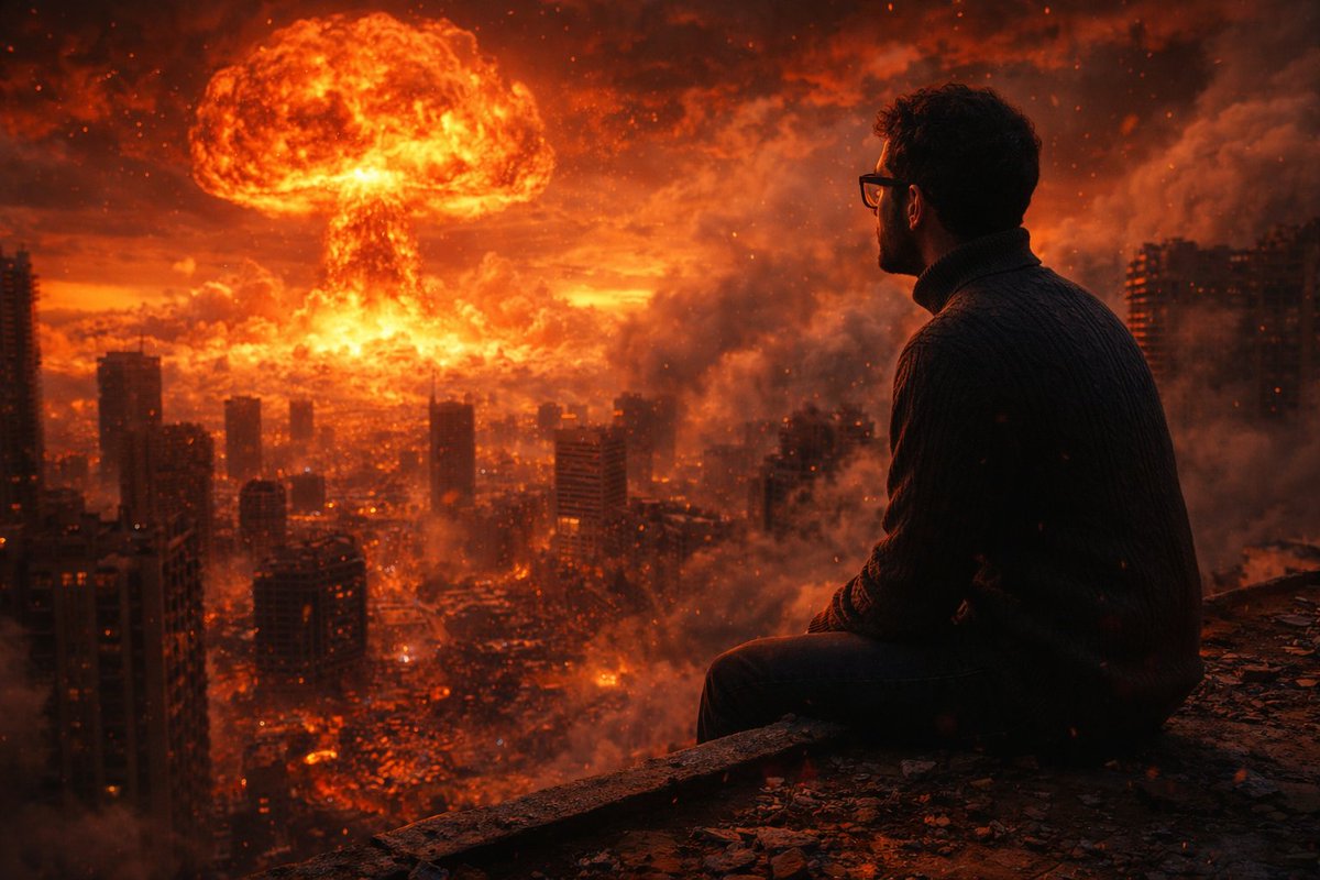 { "image_generation_prompt": { "scene_overview": "大规模核爆炸后片刻的超写实电影级现代城市废墟场景。", "environmen…