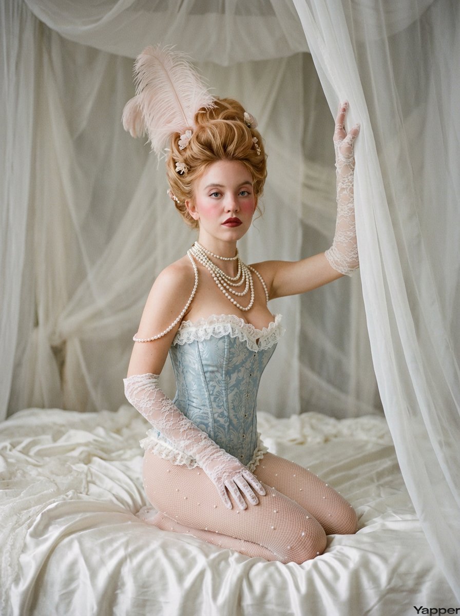 { "image_generation_prompt": { "subject": { "description": "一位与 Sydney Sweeney 高度相似的年轻女性…