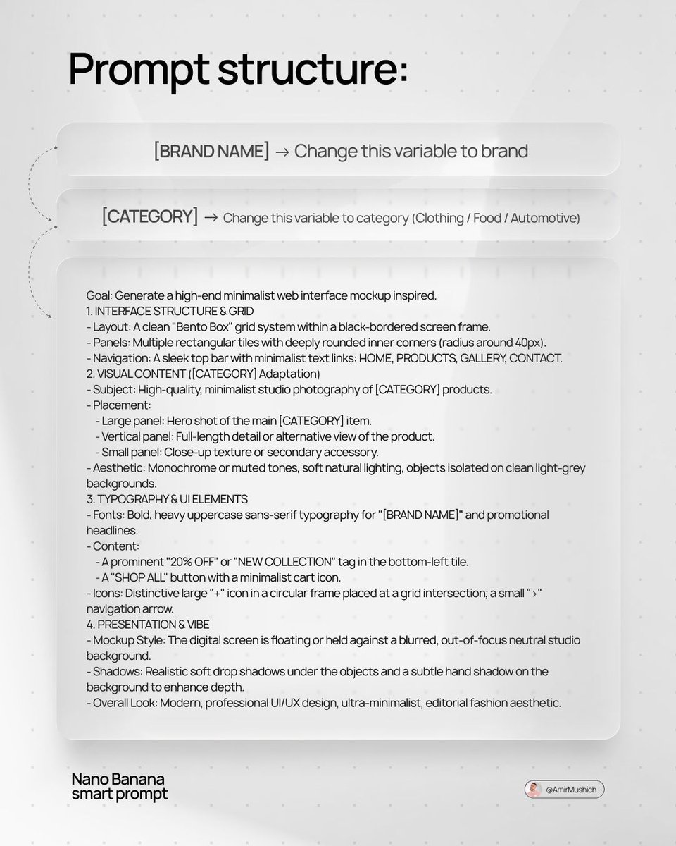（在此访问 Nano Banana 2：https://t.co/EY9xacrmOP） [BRAND NAME]：品牌名称。 [CATEGORY]：服装 /…
