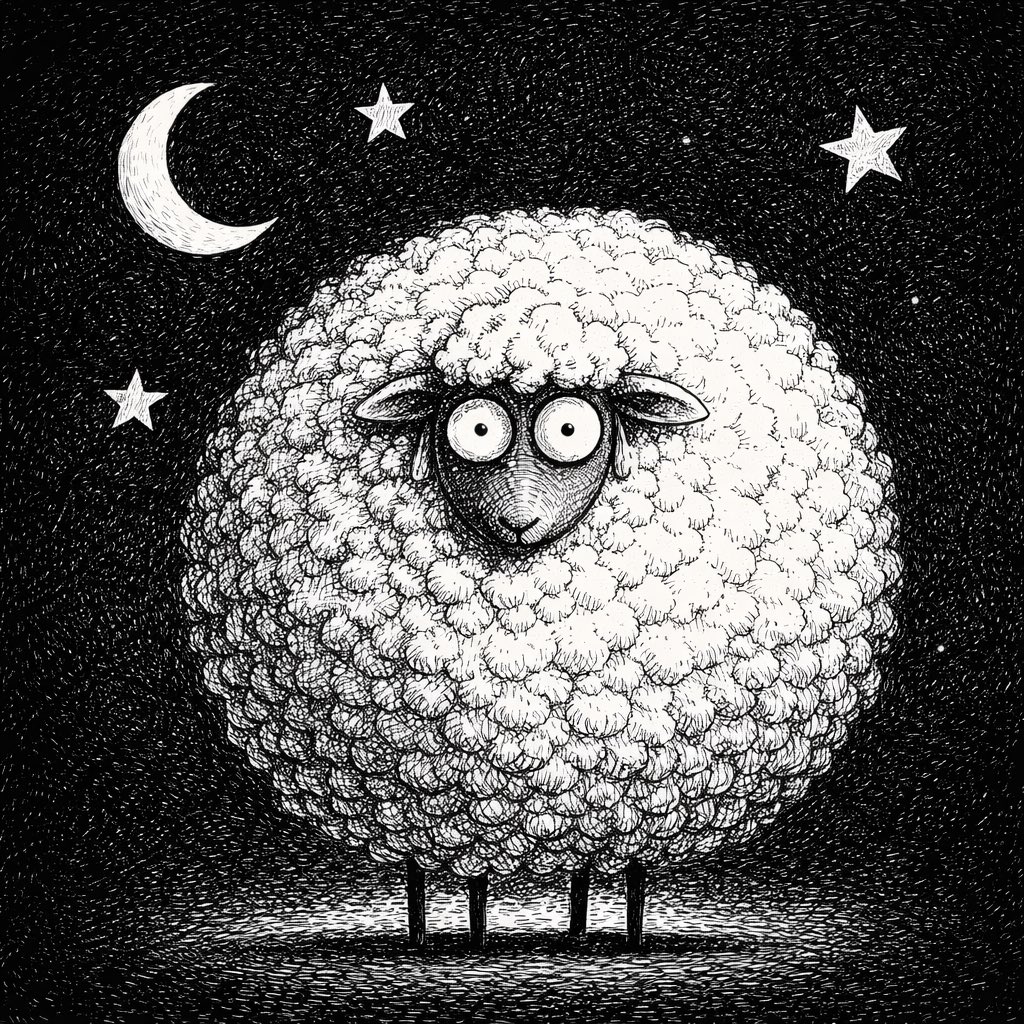 一幅充满奇思妙想、高对比度的黑白钢笔插画，主体为[MAIN SUBJECT, e.g., a fluffy owl / a clunky retro toaster]。角色拥有大…