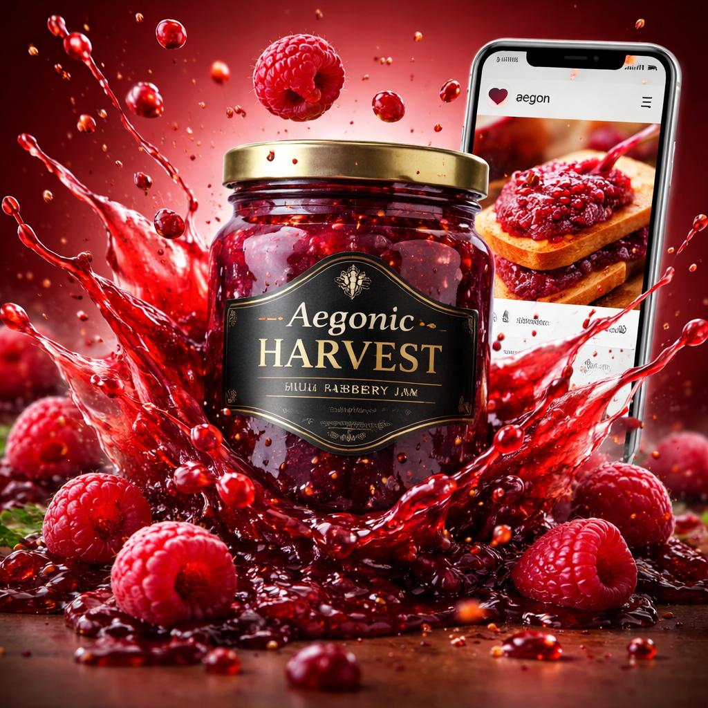 { "image_generation_prompt": { "product": { "type": "Jam jar", "flavor": "Raspberry", "la…