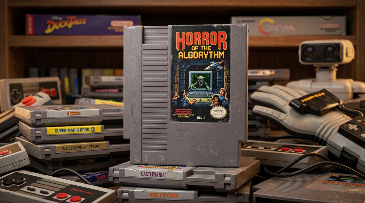 Toshi 的提示分享： 经典 NES 卡带！🎮🖤✨ 创作经典 NES 游戏卡带的超写实产品摄影作品！ 将占位符替换为你自己的想法，并在你选择的 AI 工具中进行微调。我使用的是…