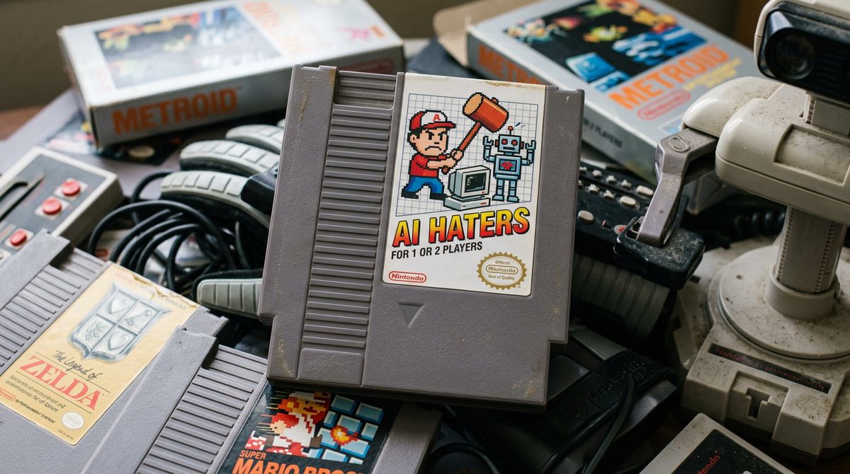 Toshi 的提示分享： 经典 NES 卡带！🎮🖤✨ 创作经典 NES 游戏卡带的超写实产品摄影作品！ 将占位符替换为你自己的想法，并在你选择的 AI 工具中进行微调。我使用的是…