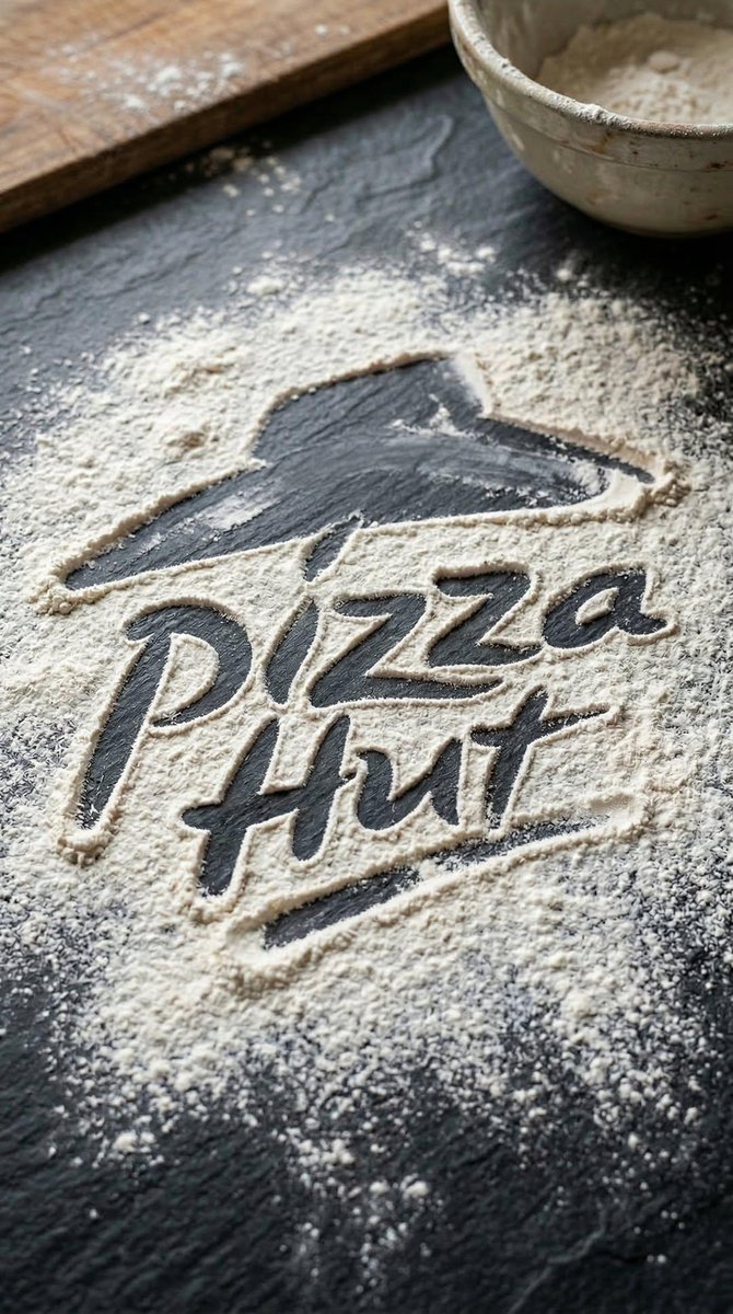 { "title": "Logo Flour Dust Kitchen Surface", "prompt": { "subject": "上传的 logo 被转化为一个真实的厨…