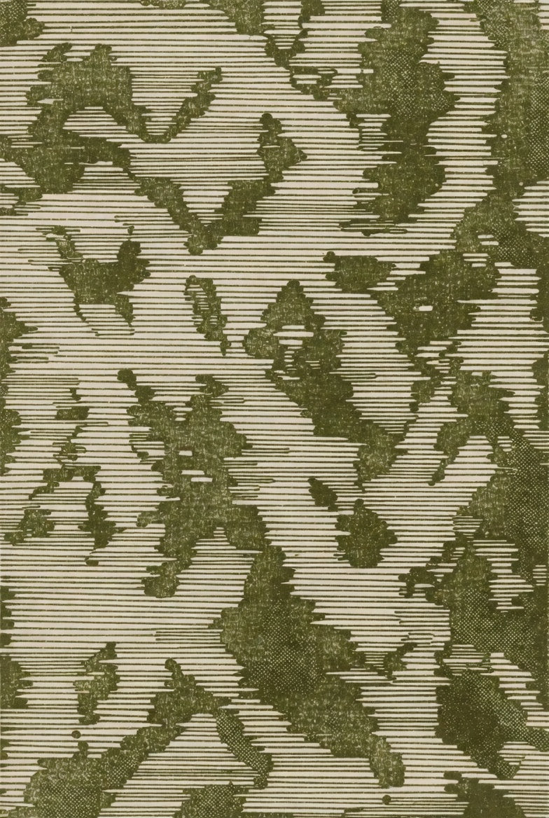 单色橄榄绿背景，复古半调线纹图案，粗细不一的平行线条，1970年代平面设计风格，微妙墨水晕染效果，极简主义复古质感，高品质 #ai #背景 #提示 https://t.co/JU…