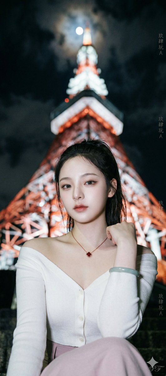 [角色与姿势 👩‍🦰🌃]：超特写人像照片，由 playforge 拍摄，CCD + 强闪光灯，一位19岁顶级美貌冷酷的K-pop年轻女性，高马尾发型，极度白皙…