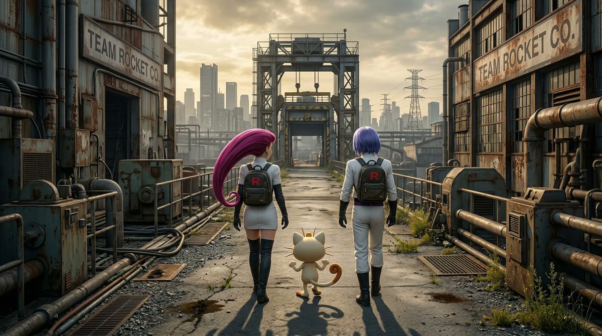 [character] 与 [pokemon] 一起行走的背影，3D 渲染 提示：将其改为 [character(s)] 与 [pokemon] 在一个新的相关地点 https…