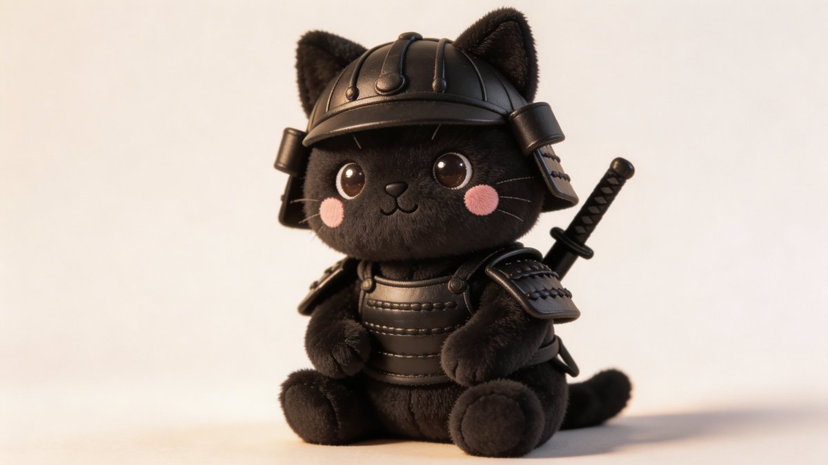 Toshi 的提示词分享： 可爱的武士猫咪毛绒玩具！🐱⚔️🧸 替换 2 种颜色的占位符， 在你选择的 AI 工具中进行调整。我使用的是 @AdobeFirefly 中的 Nano…
