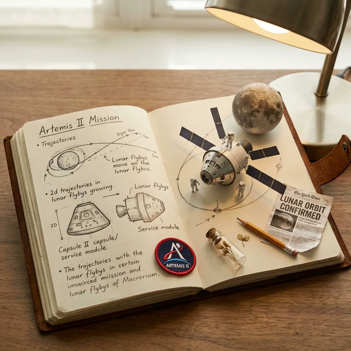 为阿尔忒弥斯二号任务(Artemis II mission)执行此操作:class Artemis_Journal_Diorama: def __init__(self, sub…