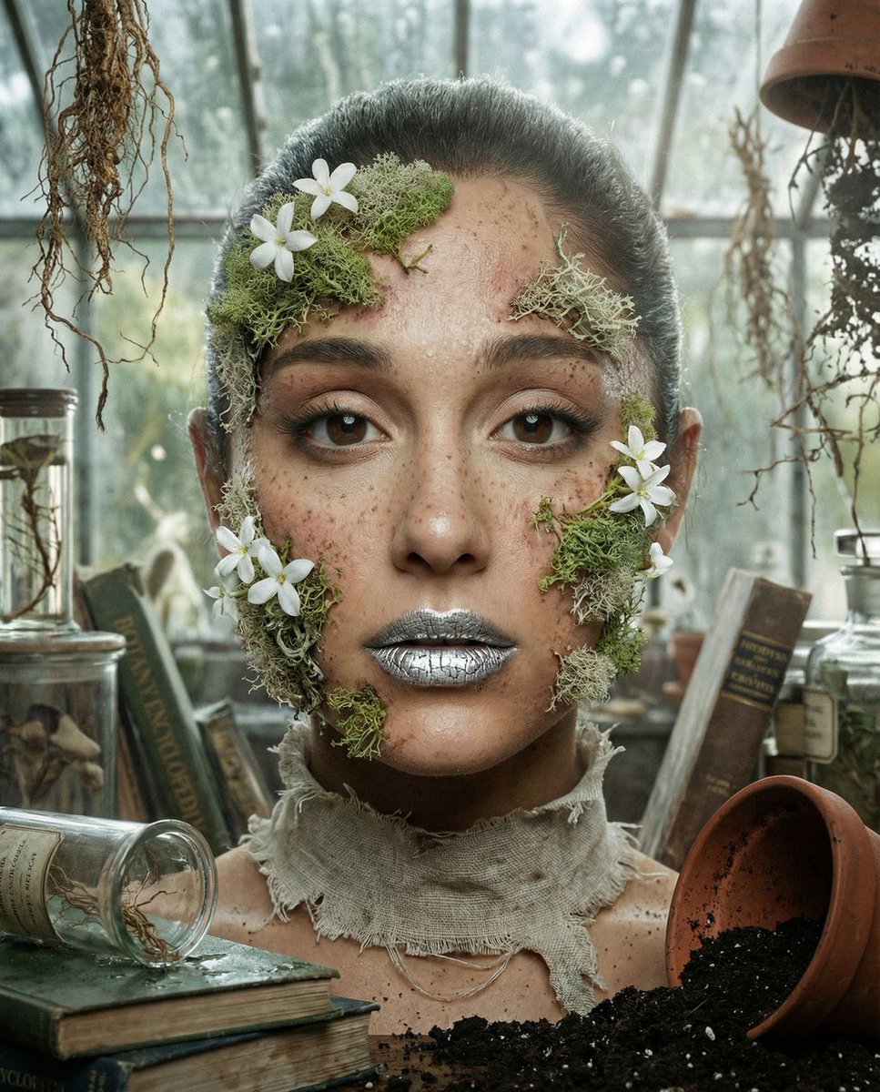{ "vibe_title_en": "Botanical Metamorphosis", "master_prompt": "一张超写实、超现实的肖像画,描绘主人公处于有机嬗变…