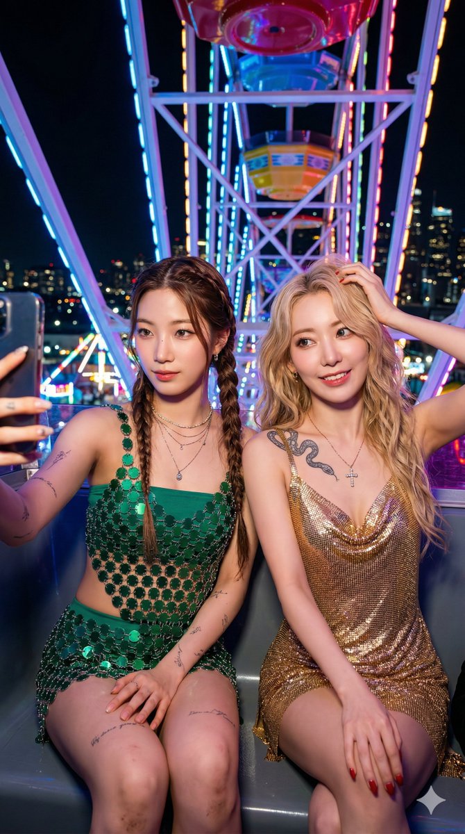 你觉得她们晚上都在聊些什么呢？ Wonyoung 和 Yujin，IVE Karina 和 Winter，aespa Kazuha 和 Sakura，Le Sserafim Na…