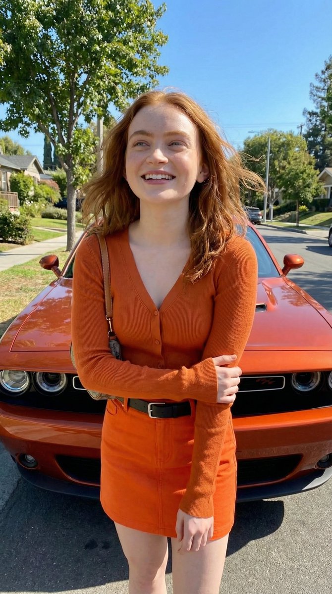 {"prompt":{"subject":{"type":"female","pose":"standing in front of a luxury car on a sunn…