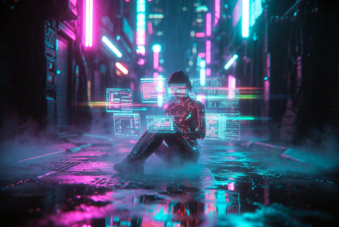 风格 Grok 提示分享:CYBERPUNK NEON NOIR(赛博朋克霓虹黑色电影风格) ⚡ 银翼杀手氛围,随叫随到。每。一次。 这是你的赛博朋克霓虹黑色电影风格块,专为 G…