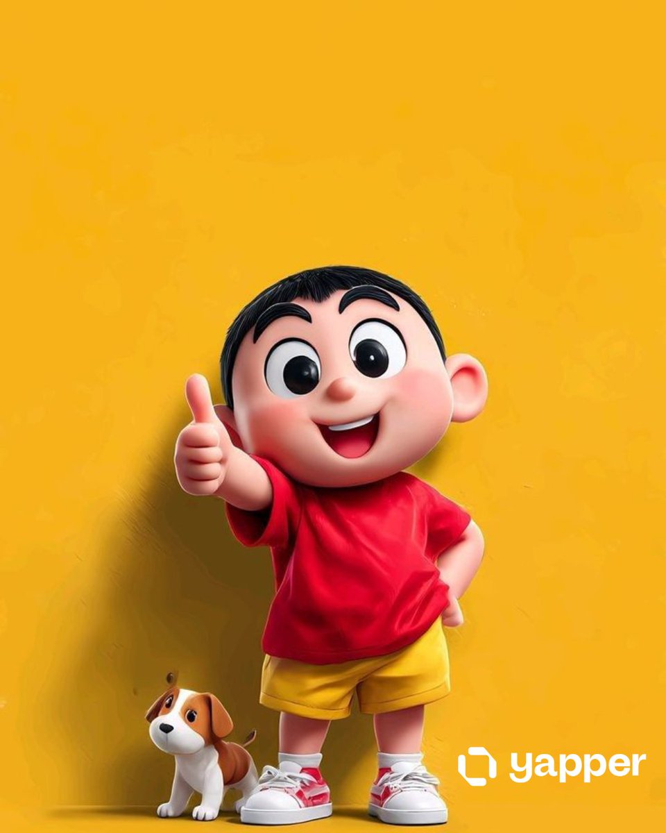 主体：一个可爱的、风格化的3D小男孩角色，带着欢快的表情，大大的圆形富有表现力的眼睛，以及剪得短短的黑色头发。他正用右手做出"竖起大拇指"的手势，摆出一个自信…