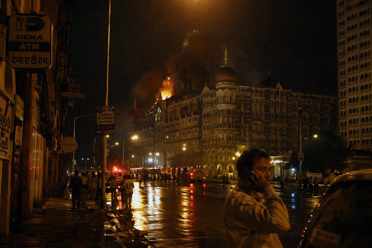 'City of Mumbai on 26th November, 2008 at 10 AM, 6 PM, and 9 PM.' 我没有提供任何关于具体事件或确切地点的背景,但…