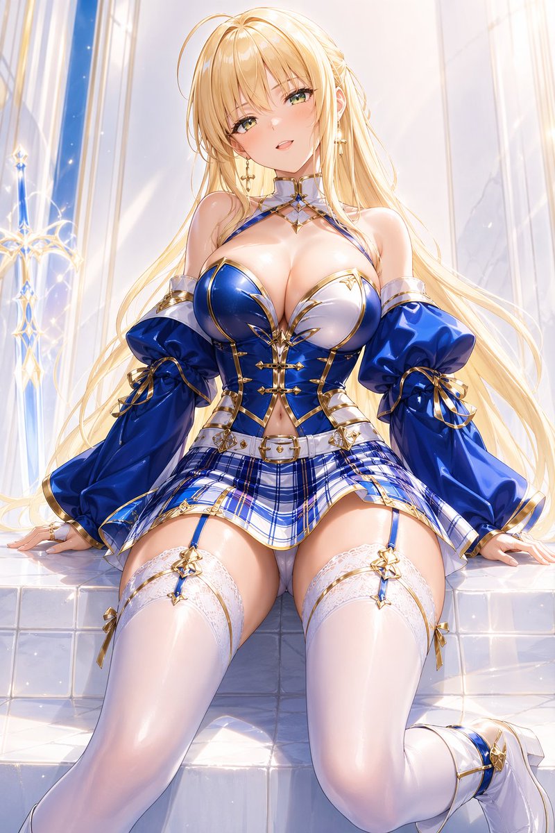 { "subject": { "description": "Artoria Pendragon (Saber) from Fate/stay night, elegant an…