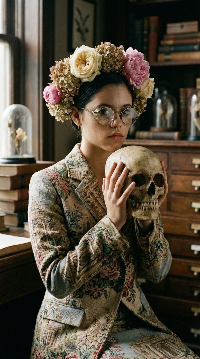 { "vibe_title_en": "Gothic Botanical Alchemy", "master_prompt": "一张超现实的中景照片，使用哈苏 500C/M 搭…