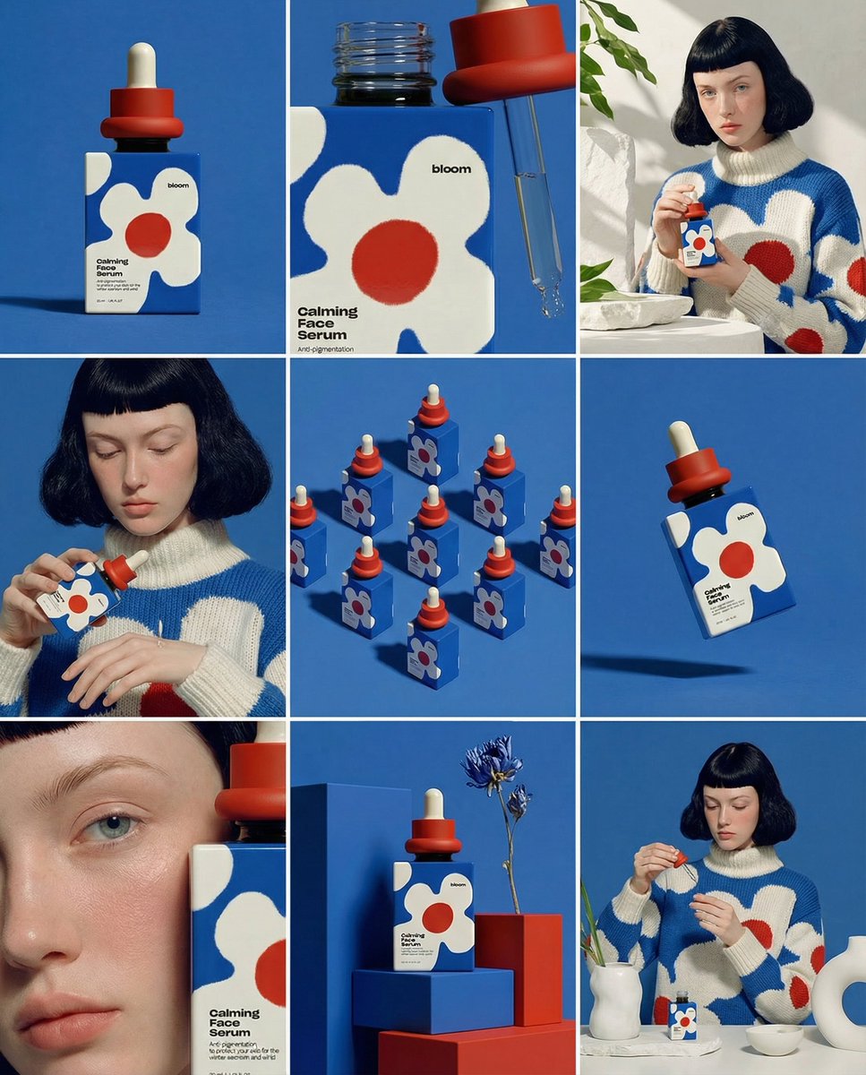 生成一张最终图片：一个干净的 3×3 分镜网格，由九个等大的画格组成，画幅比例为 4:5。 请将所附参考图作为产品来源。在全部九个画格中，保持产品、包装设计、品牌、材料、色彩、比…