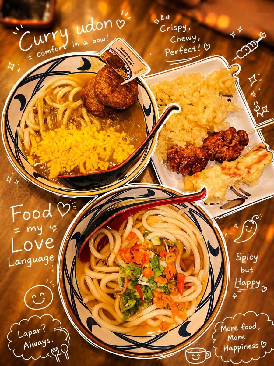 GPT image 2 on Chatgpt Prompt 1 Cozy Curry Udon Food Aesthetic 温馨日式美食摄影俯拍视角,温暖木质桌面上摆放着两碗乌…
