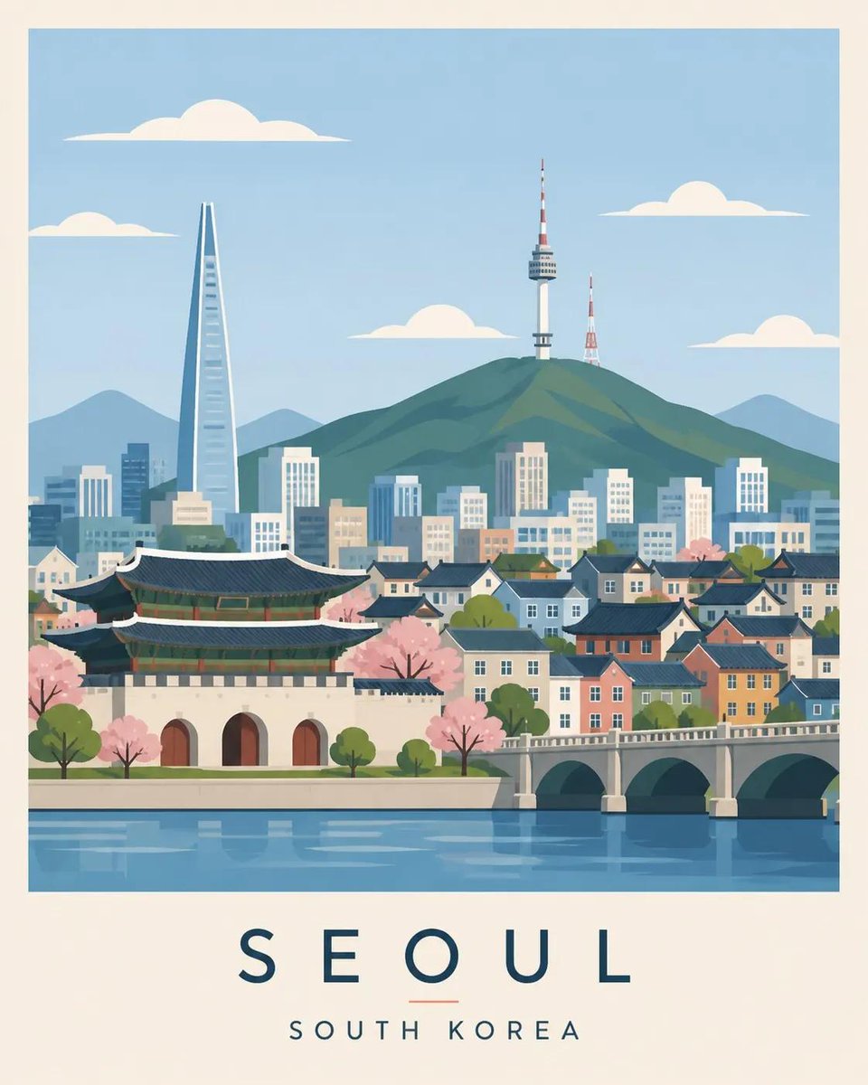 为 [DESTINATION] 创作一张高端编辑风格旅行海报插画。 风格： 扁平矢量插画，超简洁极简主义， 中世纪现代美学， 编辑级旅行海报风格（斯堪的纳维亚设计灵感）， 无照片…