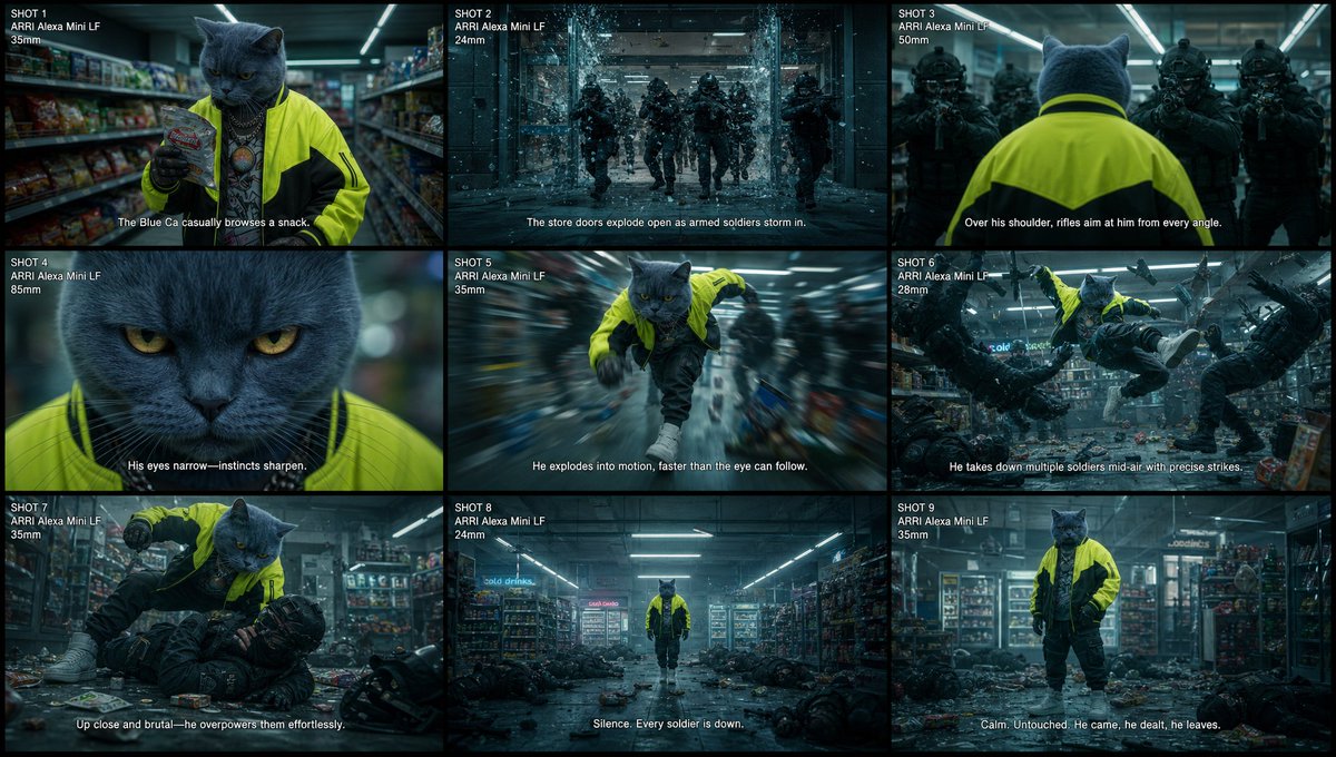 SEEDANCE 2.0 — 超电影感动作 时长:15 秒 风格:超电影感写实风格,大片动作电影,扎实的格斗写实感,动态镜头运动 使用 ARRI Alexa Mini LF 拍摄…