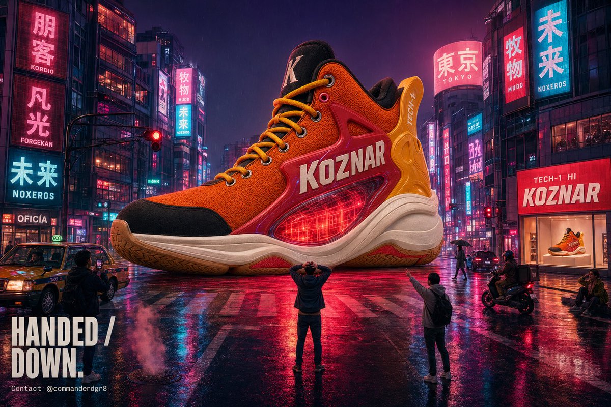 参考图像：使用所提供的 KOZNAR Tech-1 Hi 参考图像,完全复刻该鞋款,不得有任何偏差:光泽 Crayola Red TPU 侧笼上的 KOZNA…