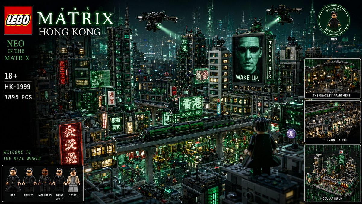 GPT Image 2.0 → LEGO 宇宙透视模型 提示词 创建一个超精细的乐高积木风格动漫城市透视模型,设置在一个完全由互锁积木搭建的巨型电影级微缩世界中,灵感源自高端收藏…