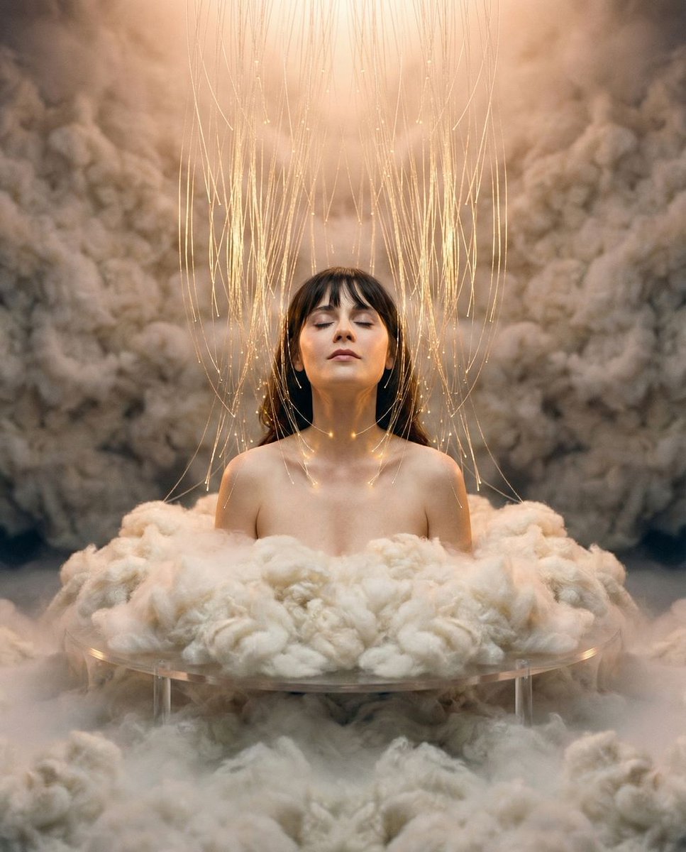 { "vibe_title_en": "Ethereal Surrender in a Cotton Purgatory", "master_prompt": "高端编辑级摄影…