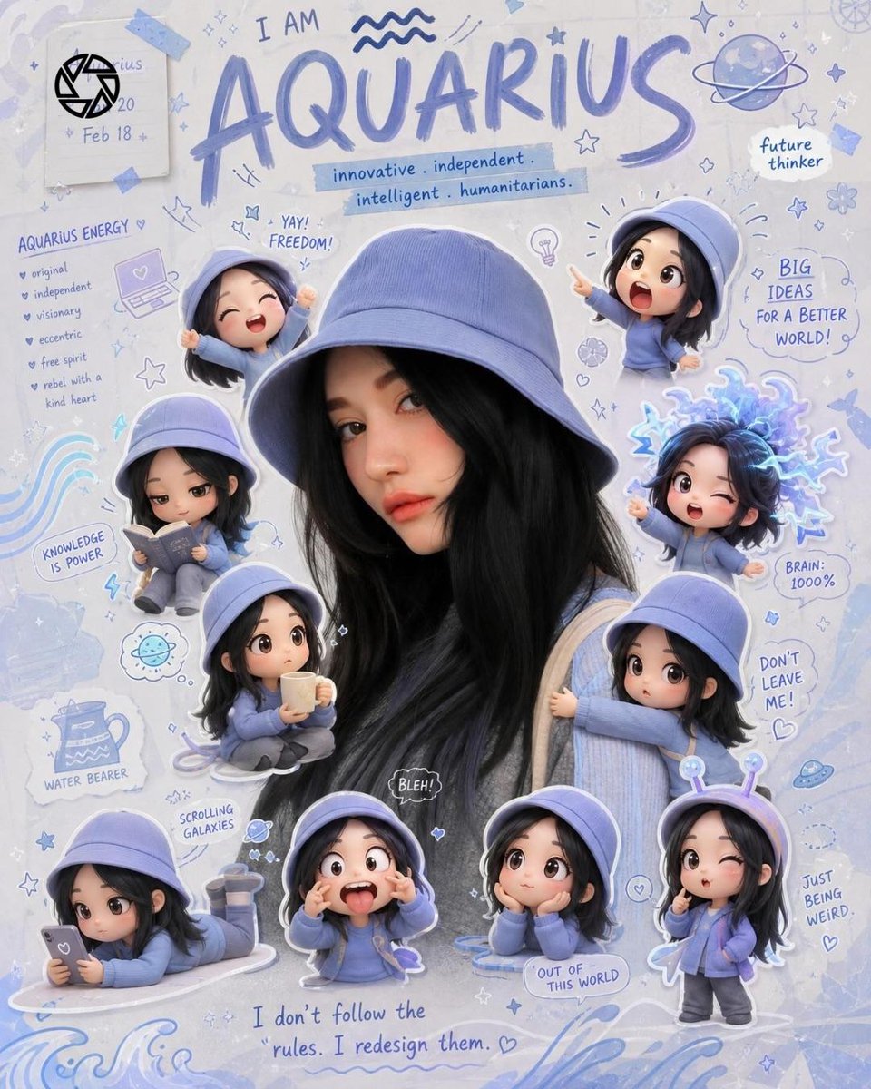 我是“AQUARIUS”（水瓶座）。请创建一张灵感来源于《柔美的细胞小将》的海报，整体氛围和背景风格保持原作那种柔和、唯美、充满生活气息的感觉，同时在设计中充…