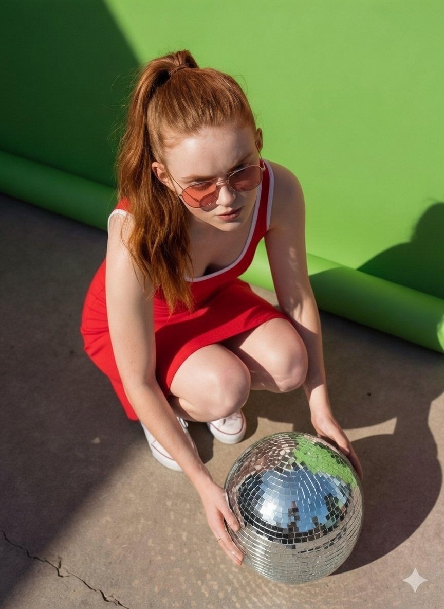 [ { "celebrity_1": "Sadie Sink", "celebrity_2": "Natalia Dyer", "location": "现代健身房 健身中心环境…