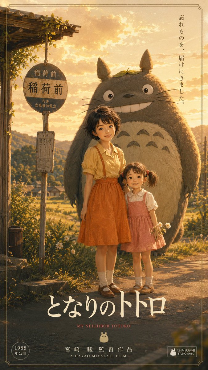 超详细电影感动漫肖像,来自《龙猫》的小月,柔和的黄金时段阳光,温暖的粉彩色调,吉卜力工作室启发的美学,写实动漫脸,短而凌乱的深棕色头发,富有表现力的眼睛,复古奶油色背景,坐在长满…