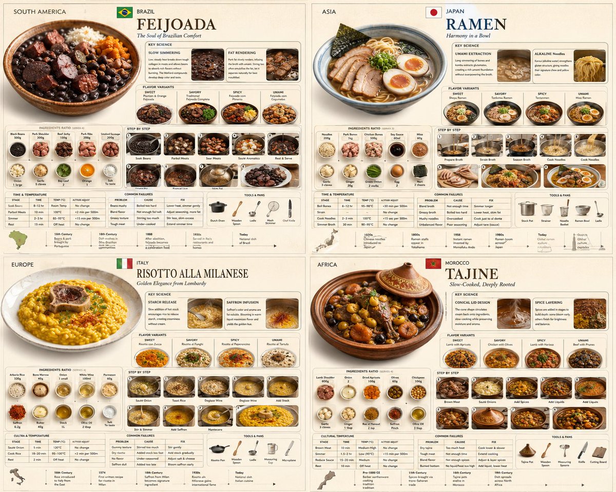 这是另一个用于可视化美味佳肴的有趣提示。用 GPT Image 2 制作。 select reference_card from world_cuisine_encycloped…