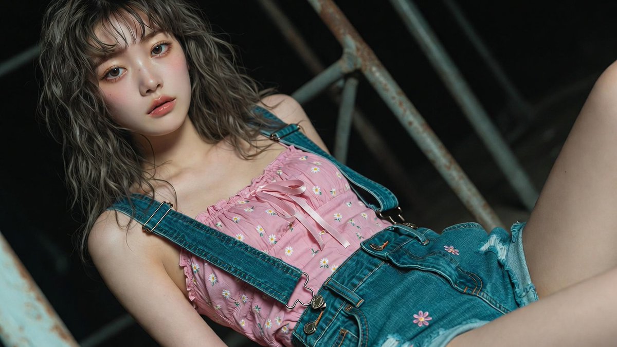 这张图片展示了一位迷人惊艳且美丽的20岁日韩女性，高挑纤细优雅的沙漏身材，比例匀称，腰部柔和收窄，拥有自然柔和的曲线、匀称的胯部线条、优雅修长的腿线、修长匀称的双腿、紧致的女性轮…