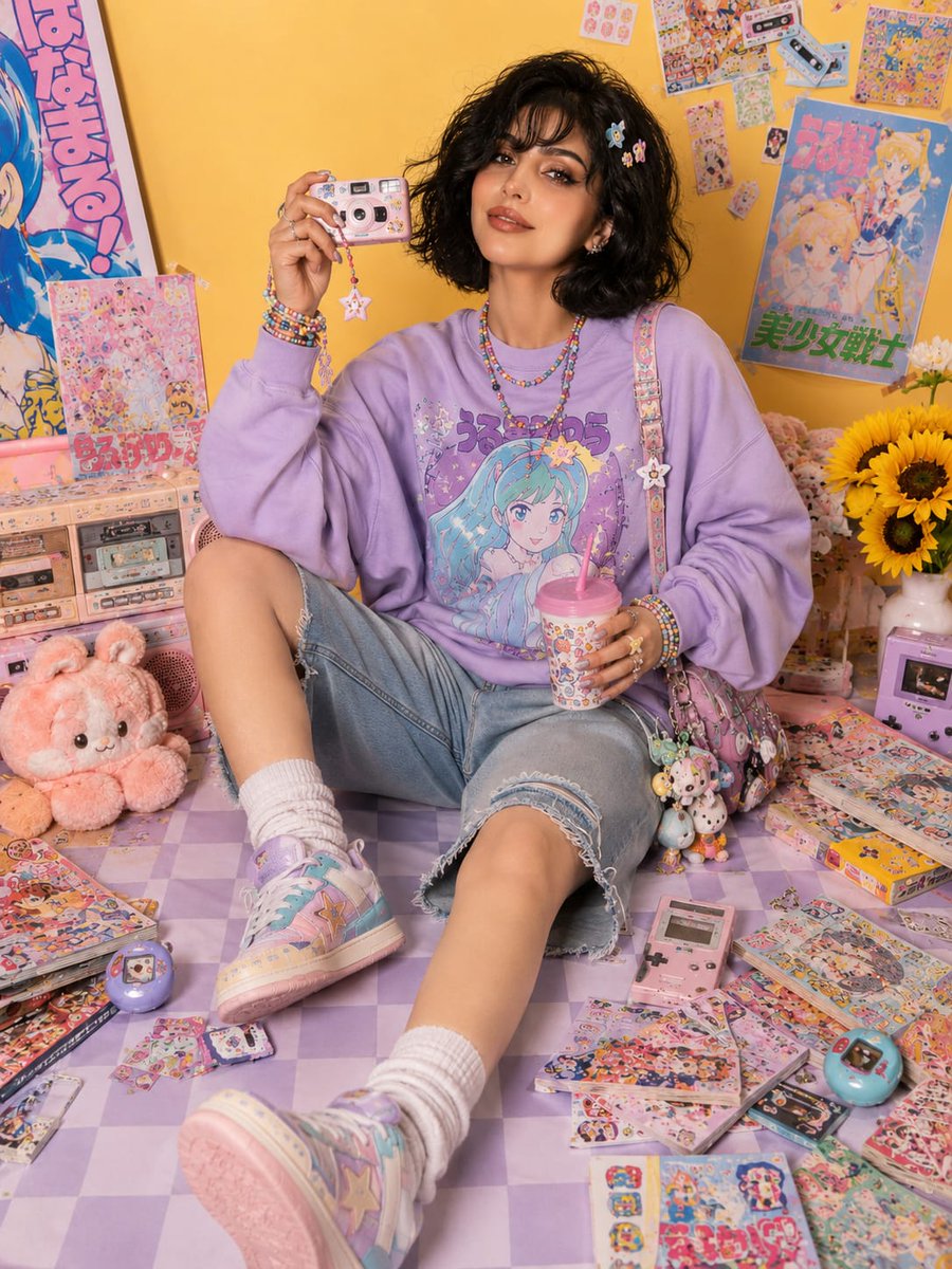 GPT Image 2 on ChatGPT Prompt Playful kawaii-inspired studio fashion editorial featuring…