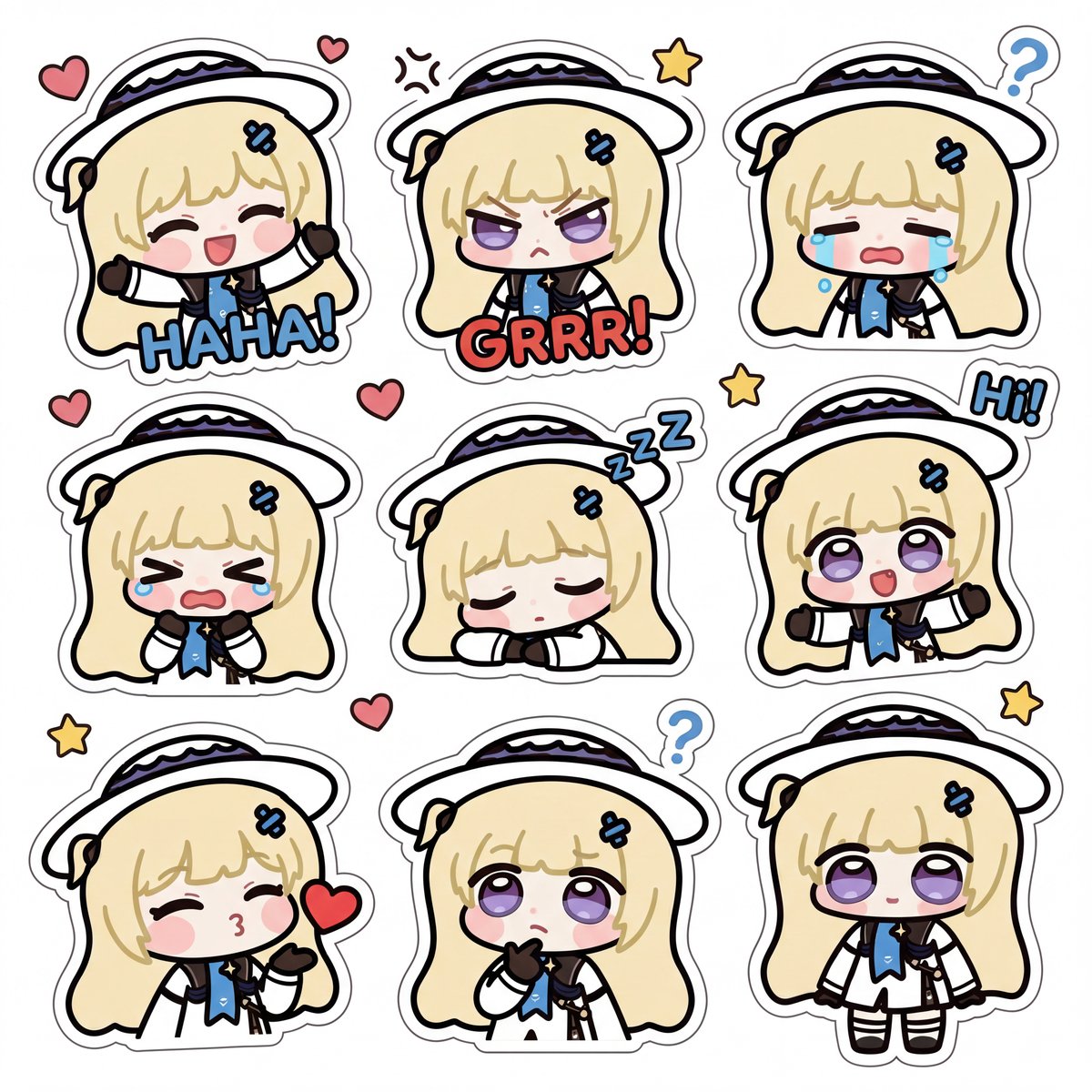 { "subject": { "character_1": { "name": "Phoebe", "style": "可爱的Q版卡通贴纸集风格,简洁极简的轮…