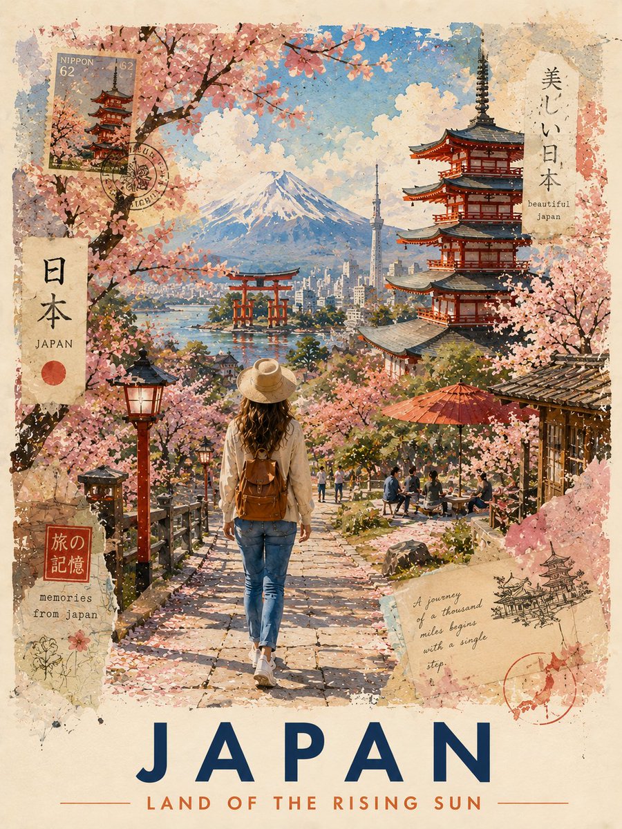 奢华混合水彩拼贴风格的哥伦比亚旅行海报插画，融合优雅的手绘水彩艺术、复古拉丁美洲旅行海报美学以及分层编辑剪贴簿设计。一幅电影感的卡塔赫纳鹅卵石街景，画中满是色彩斑斓的殖民建筑、赤…