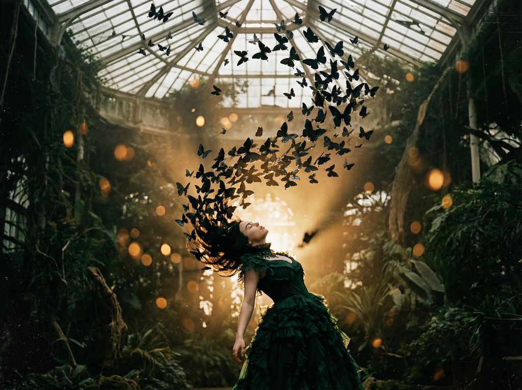 { "vibe_title_en": "Ecstatic Butterfly Dream", "master_prompt": "A cinematic, extremely w…
