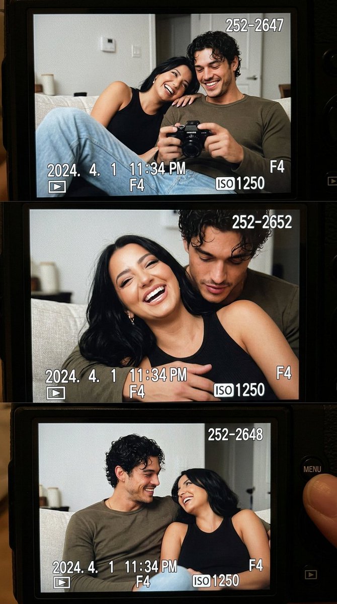 { "concept": "couch_couple_camera_lcd_screen_nostalgia_triptych", "format": "垂直…