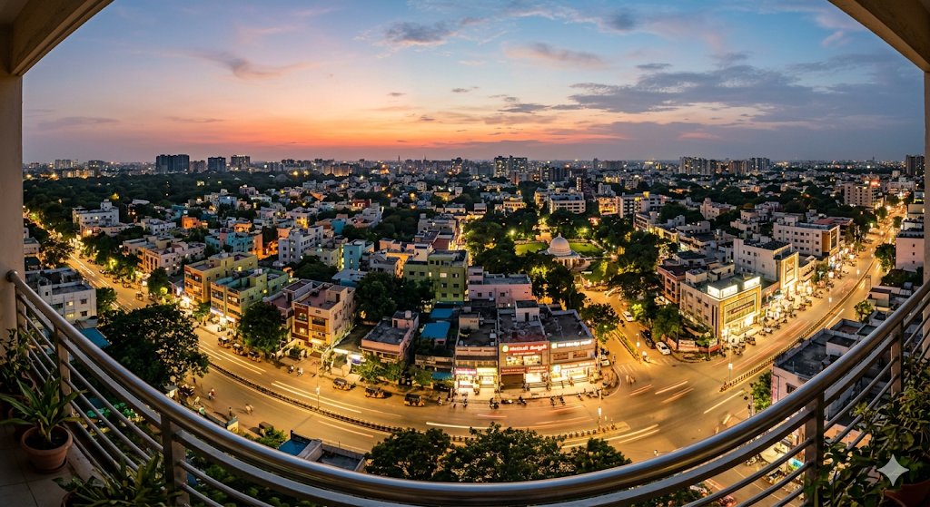 “我只想拍一张T Nagar(T·纳加尔)的漂亮照片,在单张图像中展现T Nagar的景观,不要出现太多的人物或交通。”