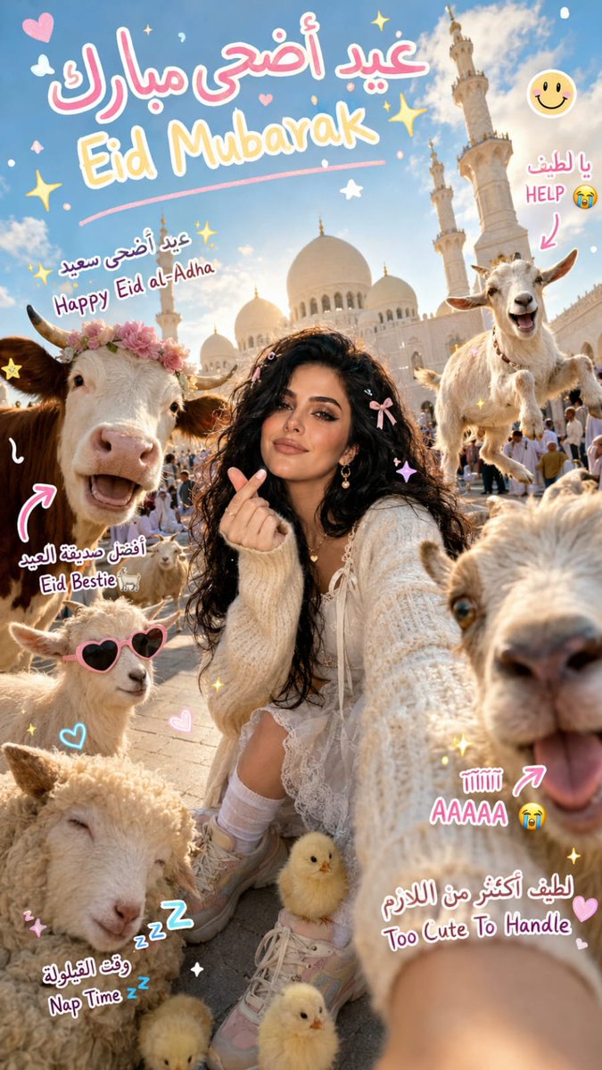 开斋节宰牲节快乐！（Eid Ul Adha Mubarak！） 图片通过 ChatGPT 上的 GPT Image 2 创建 提示词； 超现实主义超级可爱又混…