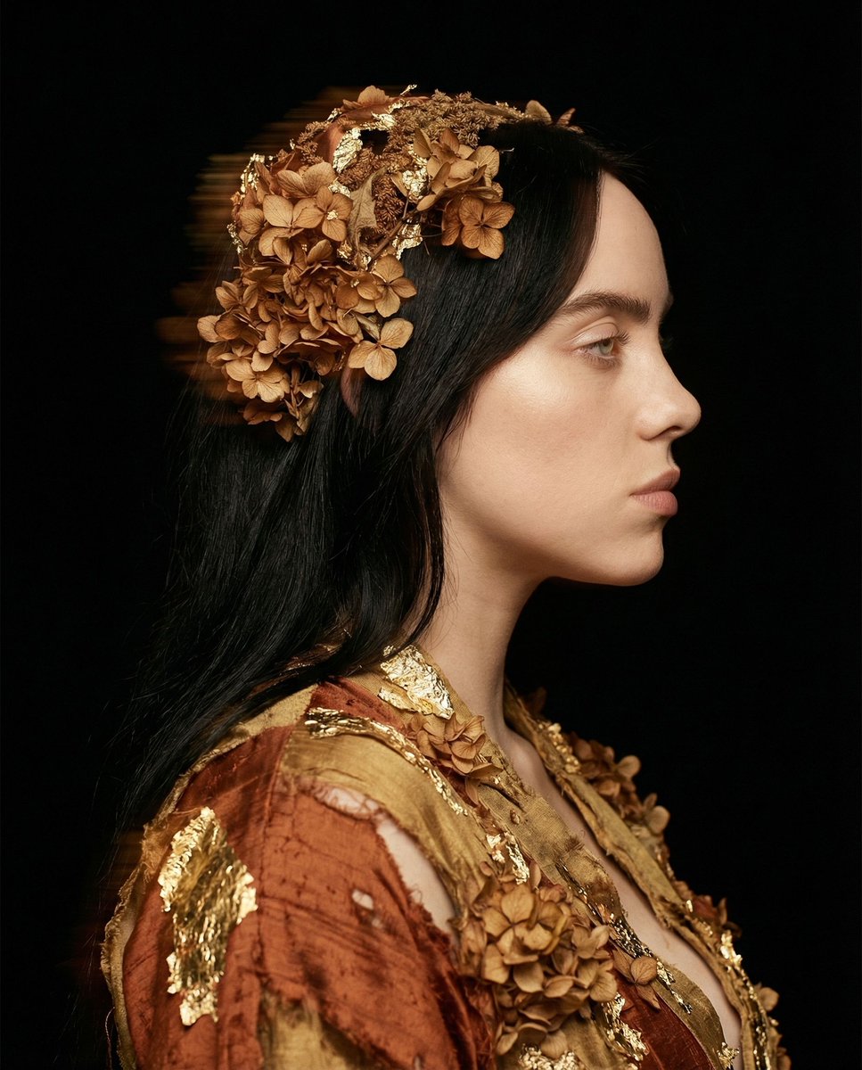 { "vibe_title_en": "Kinetic Gold Sculpture", "master_prompt": "一幅超写实的人物侧面肖像,主人公(The Prota…