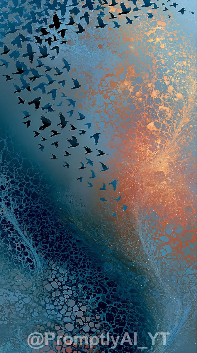 抽象,椋鸟群飞,--ar 9:16 --exp 15 --stylize 350 --hd --v 8.1 https://t.co/0NbzbW6ffS