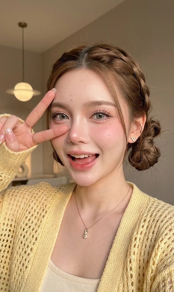 一张年轻女性的特写肖像，她长着爆痘的肌肤，脸部和下巴上有一些痘印和零星的小痘痘，却依然散发着自然的美感。她拥有白皙、自然焕发光彩的肌肤，质地光滑透亮，整体妆感清新、富有光泽。妆容…