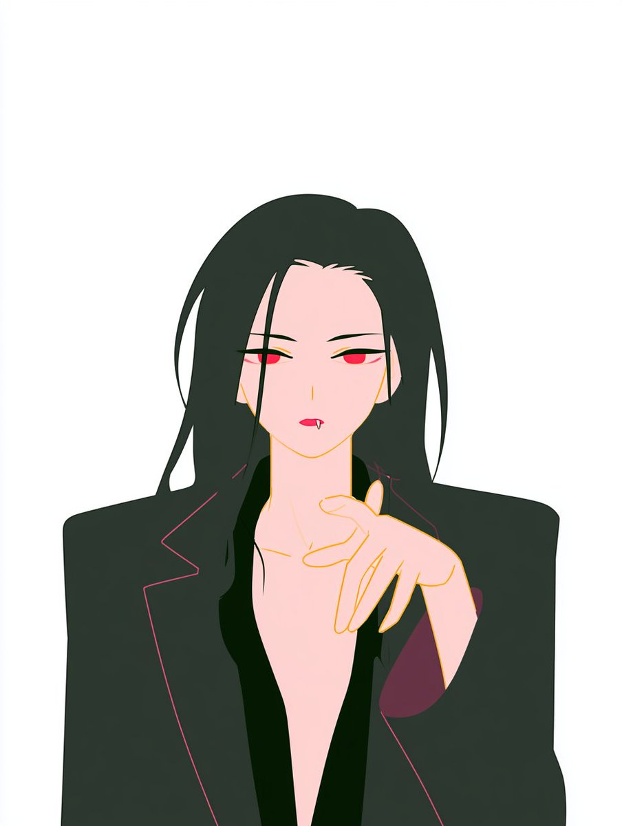 GPT Image 2 on ChaTGPT 杰作,最佳品质,超精细动漫插画,优雅的韩国女性,柔顺黑色长发,苍白瓷白肌肤,锐利的深红色眼睛,隐约的吸血鬼尖牙,诱人冷漠的表情,微微…