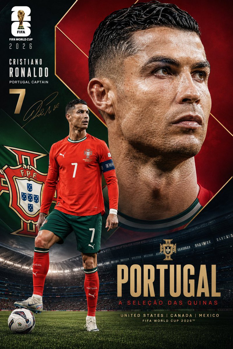 超精细高级版2026年FIFA世界杯海报设计,以[PLAYER NAME]作为[COUNTRY]队长登场,采用专业体育编辑级精准构图,占据右侧的巨大超写实特写肖像,神情坚毅果决…
