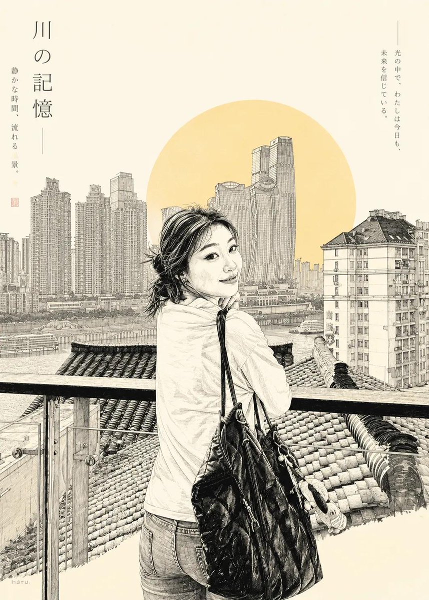 将照片中的人物转变为现代日本线条艺术插画,超精细钢笔素描,米黄色与象牙白色调,极简编辑设计,精致排线与雕版质感,干净的留白空间,独立杂志美学,柔和的文学氛围,细腻的面部特征,斯堪…