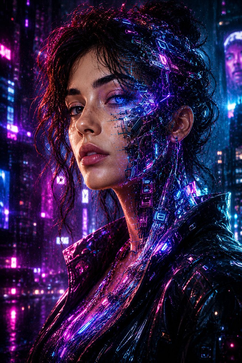 一幅超现实主义的电影级数字艺术作品，以上传的照片作为主要面部参考。尽可能精准地保留此人的面部特征、面部结构、年龄、表情、发型、如有则保留胡须、服装风格以及可识别的特征。 将此人转…