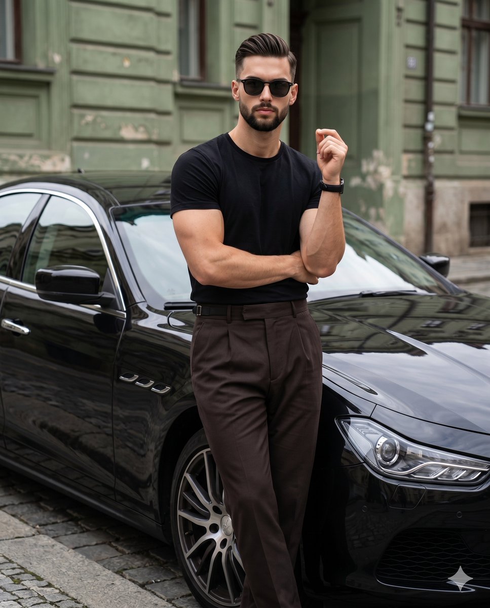 使用 Gemini Nano Banana 2 在 @GeminiApp 上创建 提示词 👇 一位肌肉发达的成年男性，留着深色渐变短发（taper-fade），自然蓬松地向后梳理…