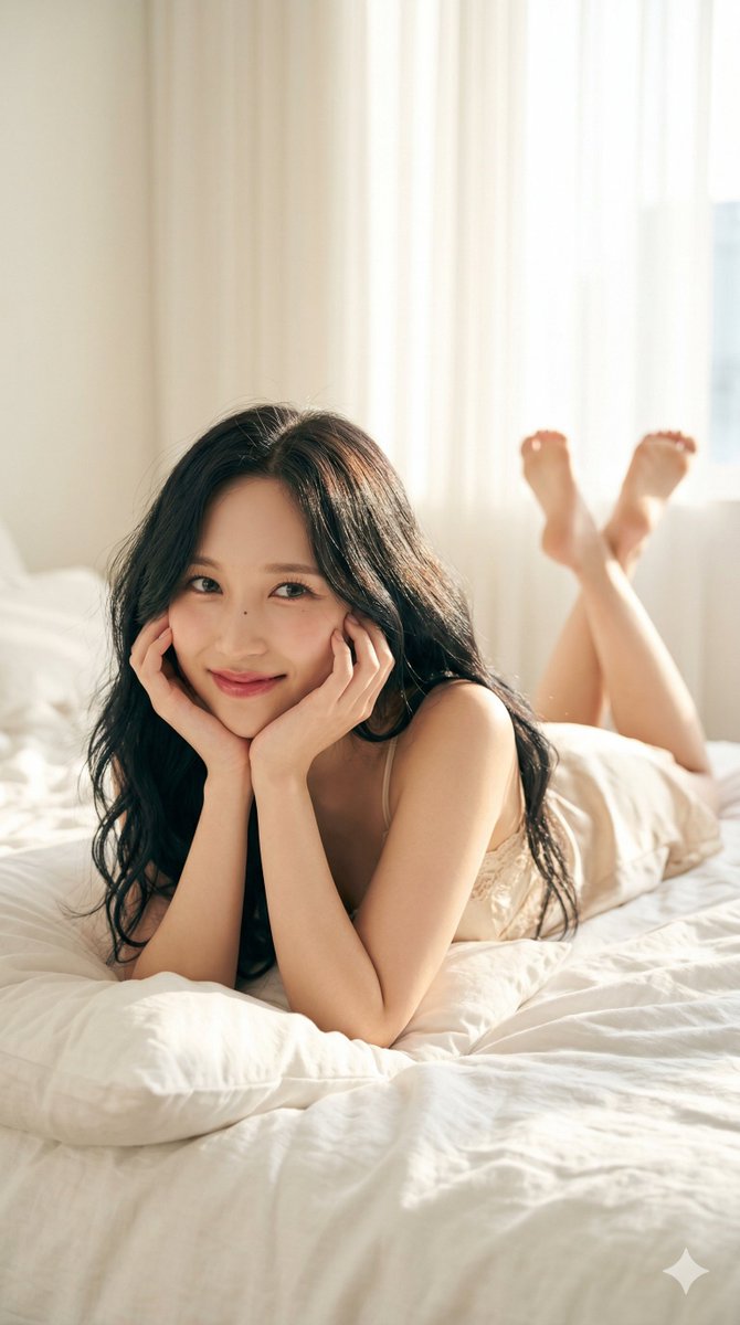(杰作, 最佳品质, 8K UHD, RAW 照片), 照片级真实感肖像, 一位 K-pop 偶像, 标志性"兔子"笑容露出洁白亮丽的牙齿, 饱满的脸颊, 大而圆润的鹿眼配以明显…