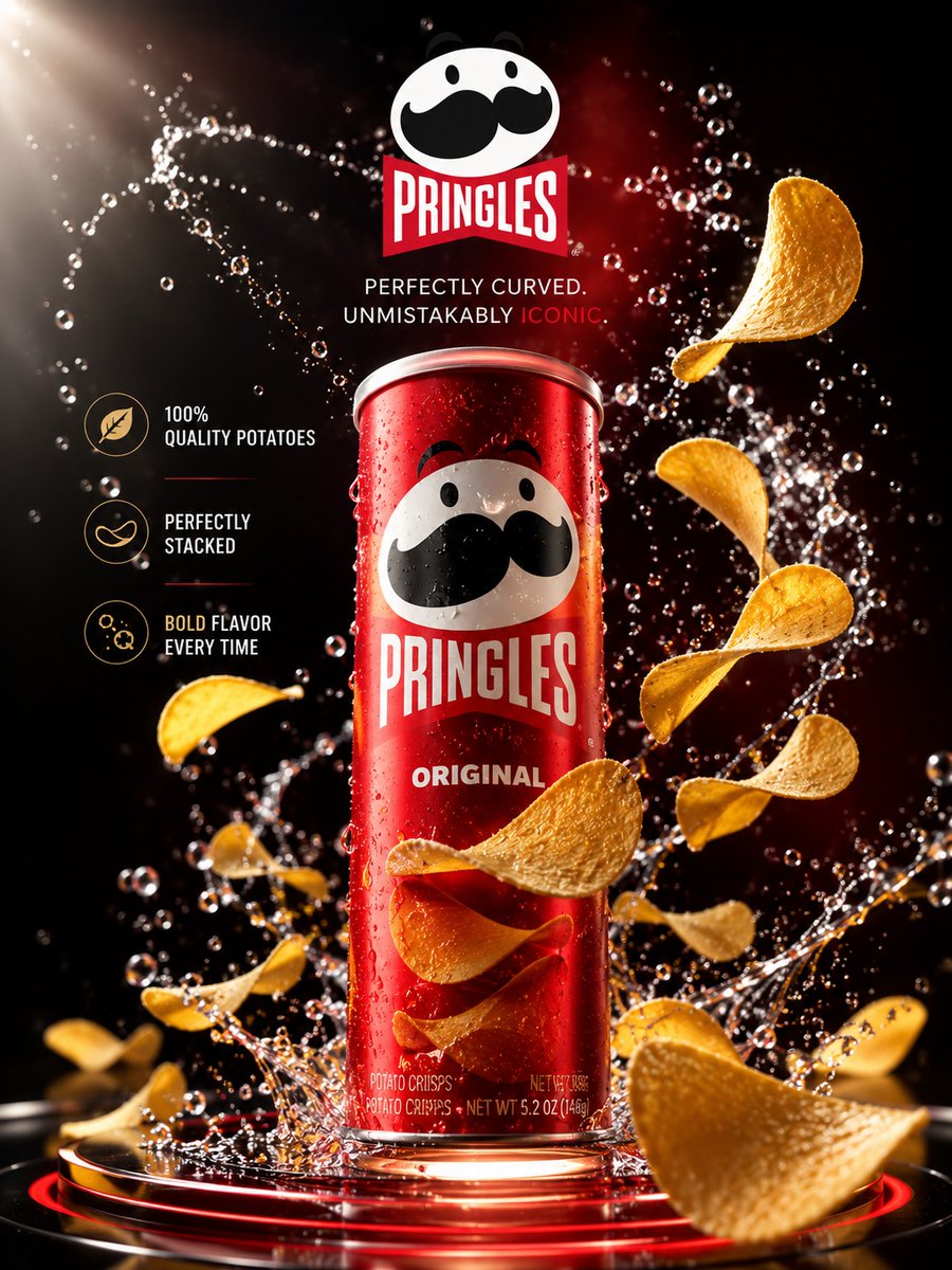 为一家著名零食品牌打造一款超高端奢华风格广告海报,由世界顶级平面设计师、奢侈品牌专家以及屡获大奖的广告艺术总监亲自操刀设计。将产品作为视觉主角置于构图中心,以超大尺寸呈现,周围环…